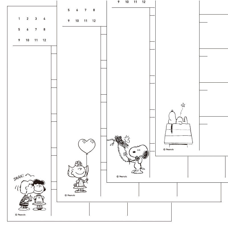 Peanuts Snoopy Undated Pompom Cover Diary Planner Scheduler Monthly ...
