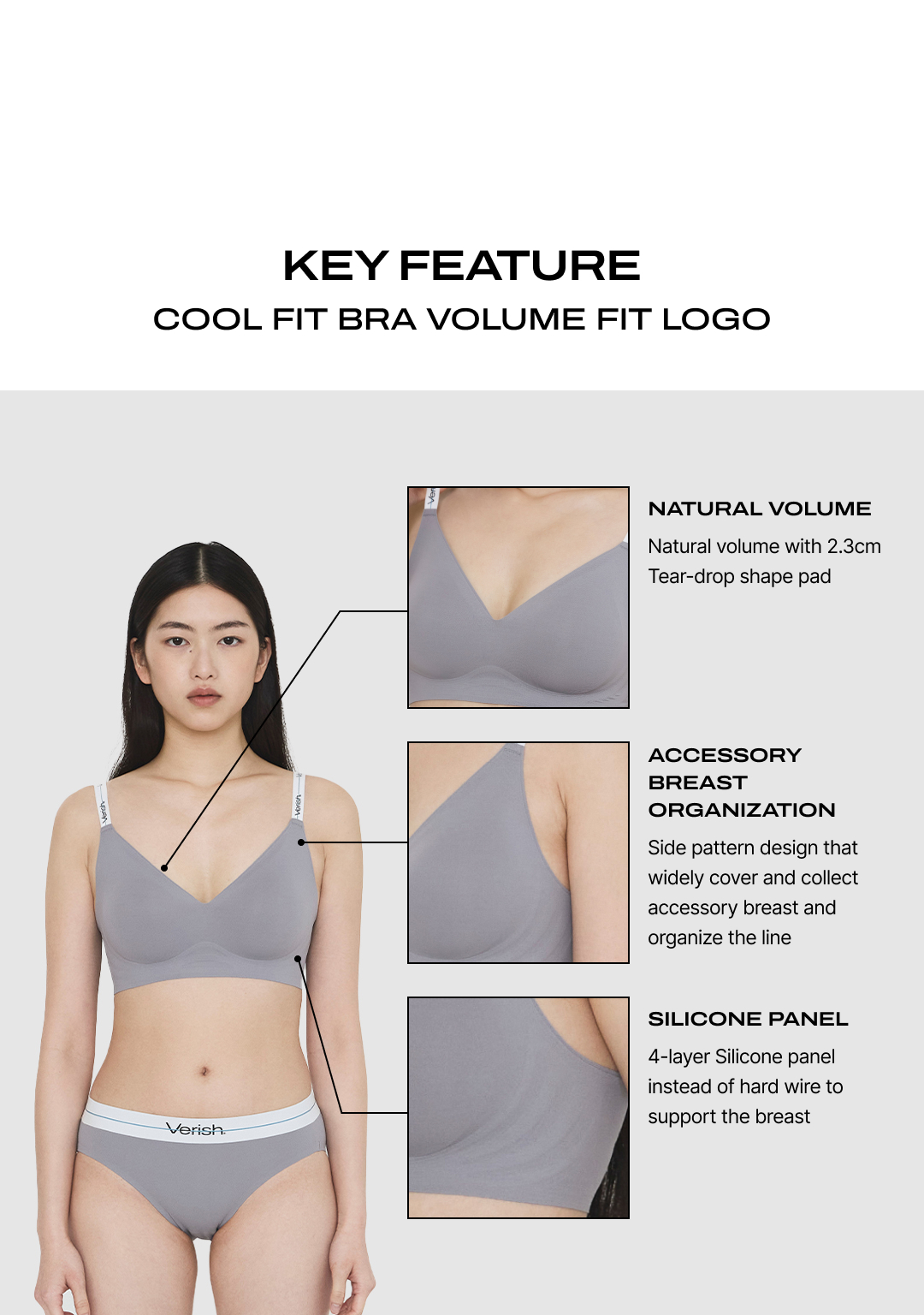 VERISH Cool-Fit Bra Volume Fit Logo | Shopee Malaysia
