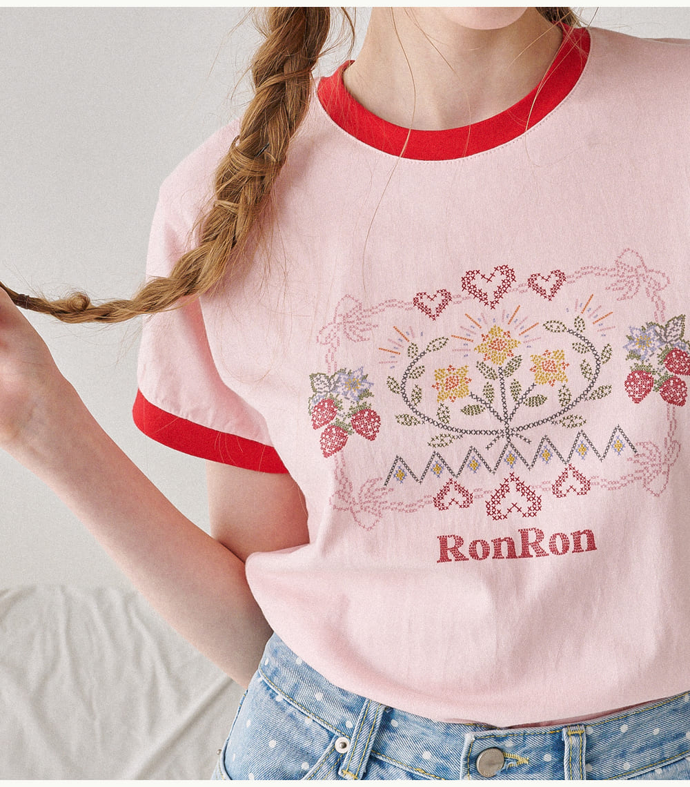 ★RONRON ★CROSS STITCH RASPBERRY RINGER T SHIRT RONRON CROSS STITCH RASPBERRY RINGER T SHIRT | Shopee Malaysia