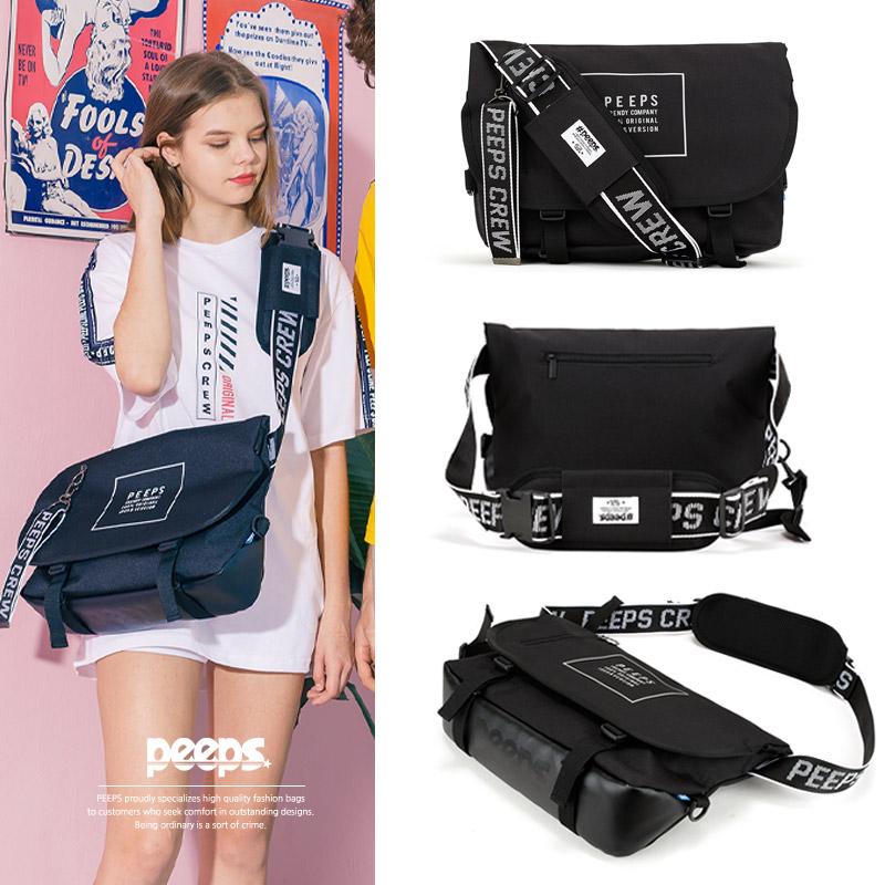 ★2021SS新作★PEEPS★ESSENTIAL MESSENGER BAG_5色 Essential Messenger Bag (Black)– amboi.asia