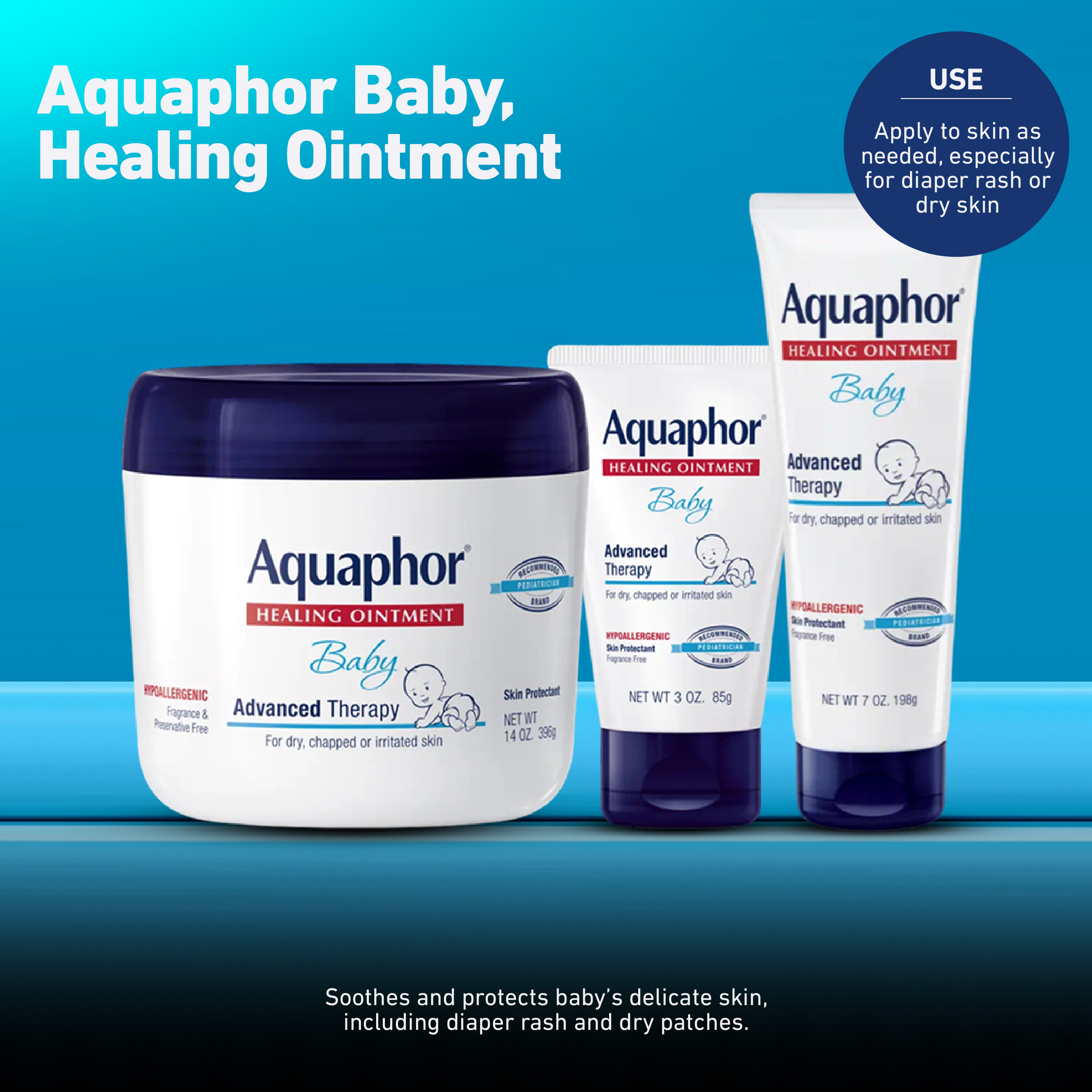 Aquaphor Healing Ointment, Baby Ointment (Regular, Baby Diaper Rash ...