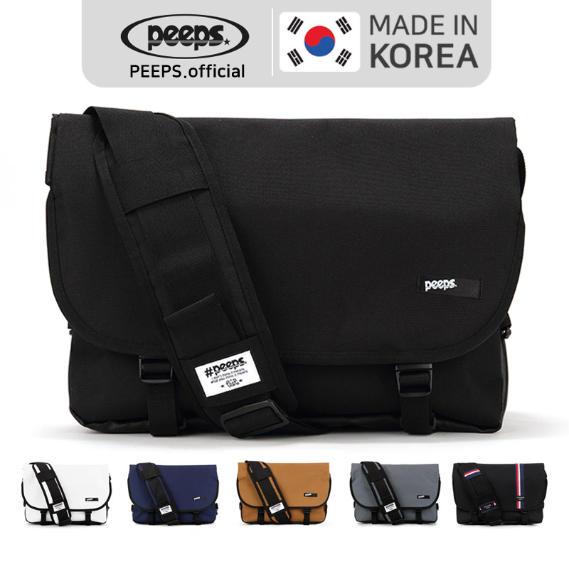 ★2021SS新作★PEEPS★RETRO MESSENGER BAG_3色 PEEPS] Enjoy The Ride Messenger Bag(Black) | Shopee Singapore