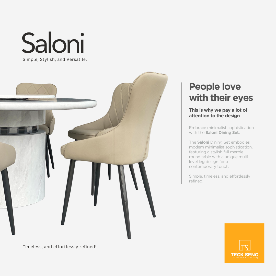 SALONI Dining Set Modern Minimalist Marble Top Stylist Chairs Set ...