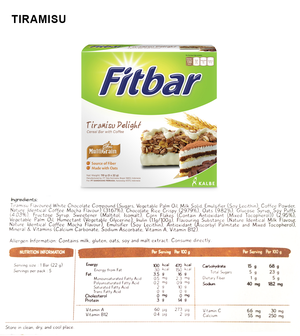 FITBAR Healthy Snack 1 - 5 Bar, Low Calorie, Multigrain Cereal bar ...
