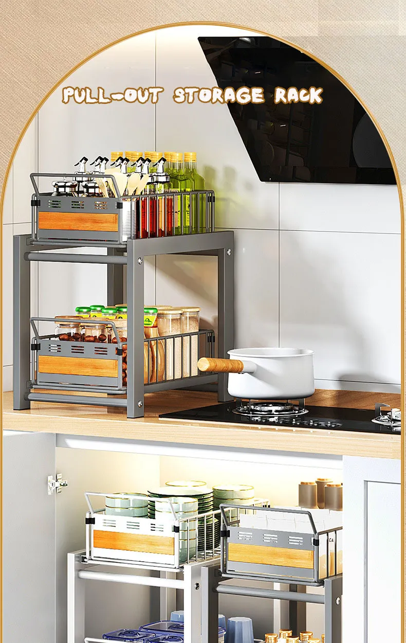 Kitchen Under Sink Storage Rack/sink basket/multi-layer pull-out ...