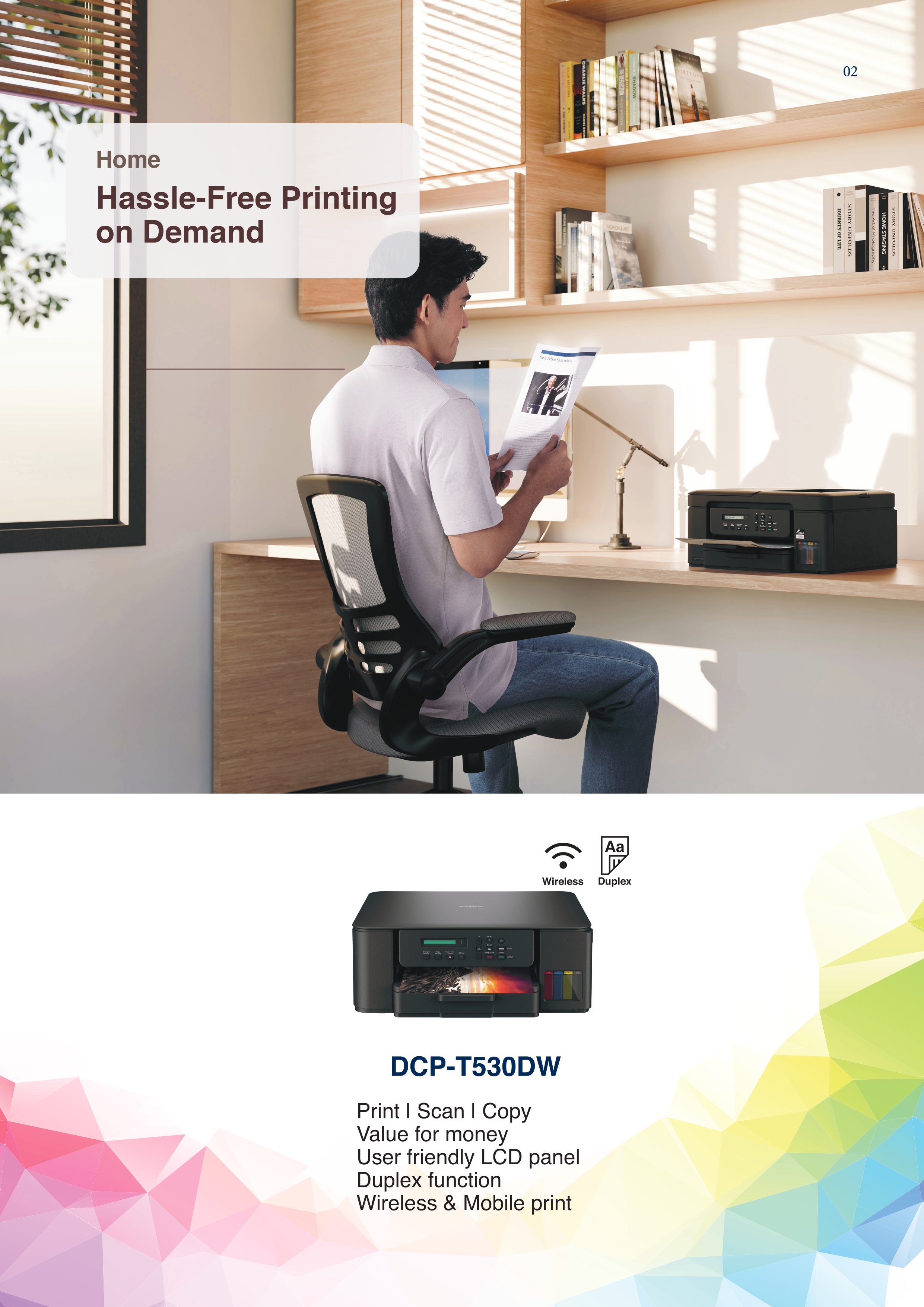 Brother DCP-T730W A4 3-in-1 Wireless Colour Ink Tank Printer | Refill ...