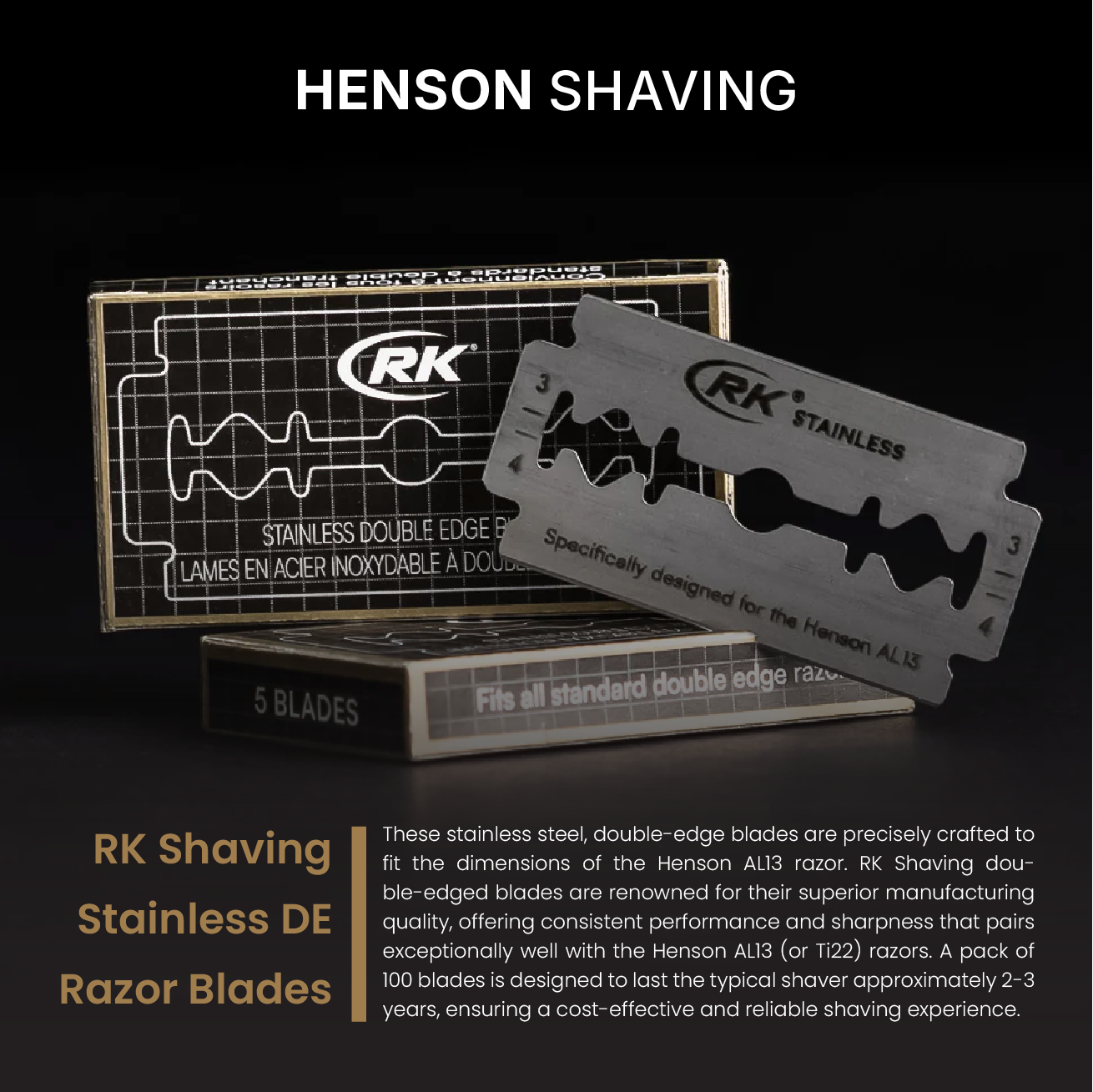 [Official Distributor] HENSON RK Razor Blades Refill - Stainless Steel ...