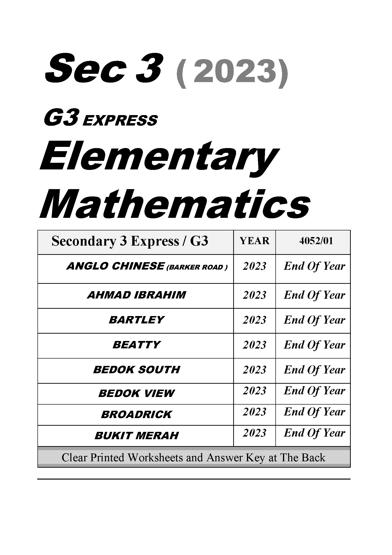 2023 Sec 1 to Sec 4 ( G3/Express) | Shopee Malaysia