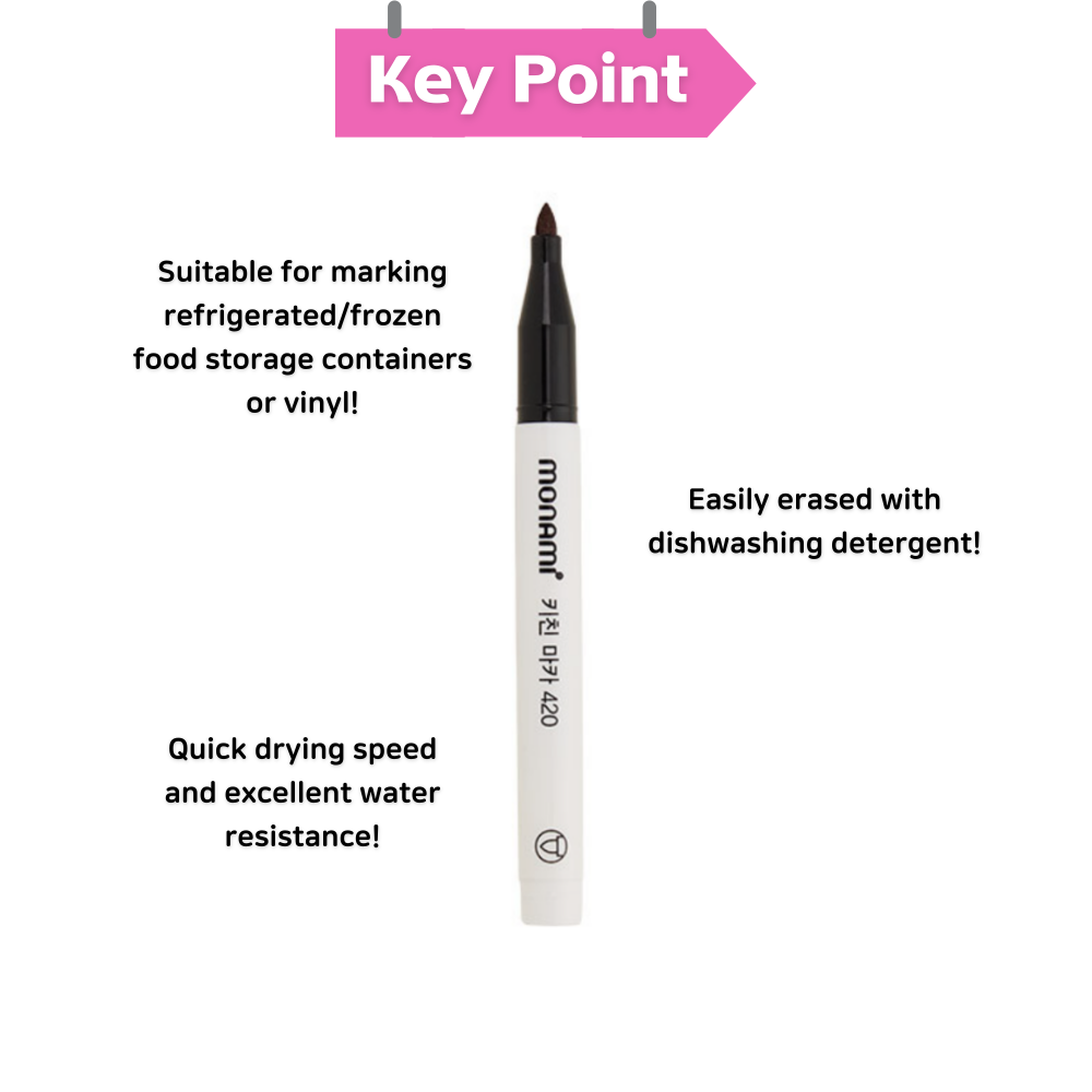 Monami Kitchen Marker Kitchen Sticker Washable Marker Pen ...