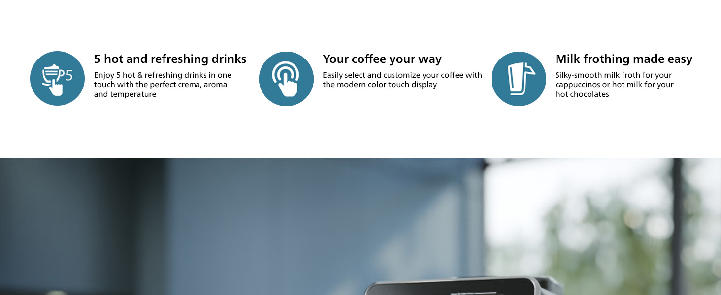 PHILIPS 3300 Series Automatic Espresso Machine Touch Display Classic