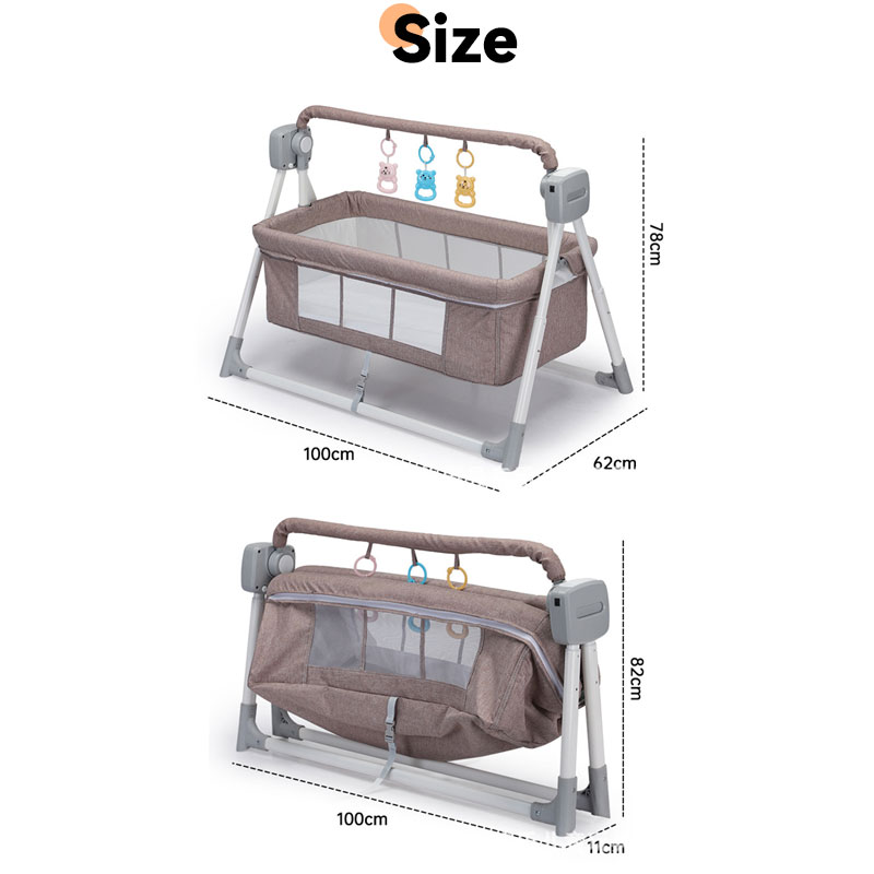 Newborn Electric Cradle Rocking Bed Smart Coax Baby Cot Infant Sleeping ...