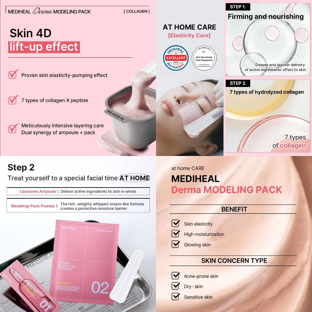MedihealDerma Modeling Powder Mask Packs Full Sets(28g) 5 Types ...