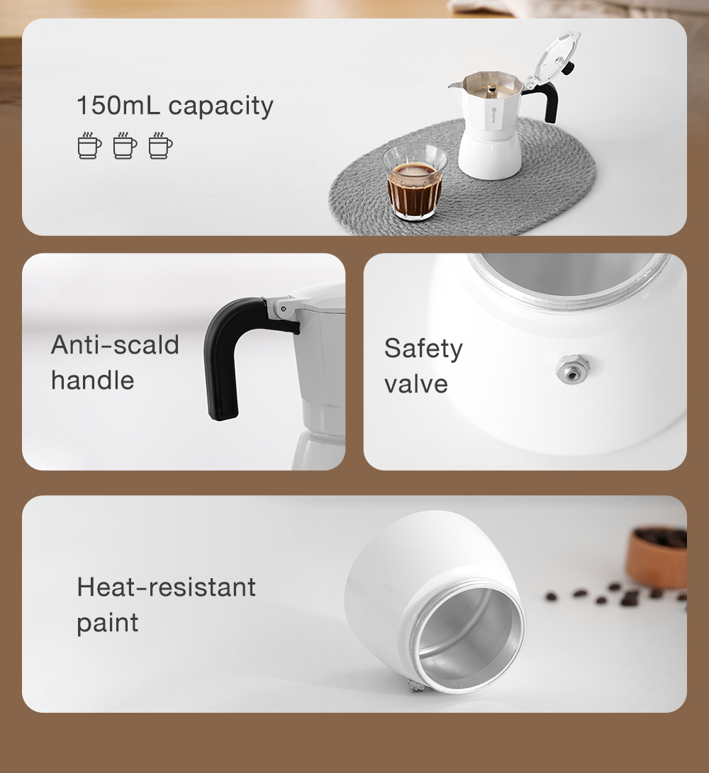 Simplus Moka Pot | 150ml Water Tank | High-Pressure | Aluminum Material ...