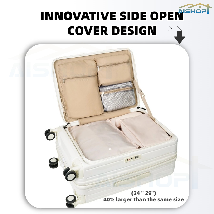 Lightweight Suitcase with TSA Lock Spinner Silent Wheels Interlayer