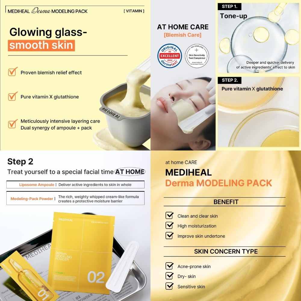 MedihealDerma Modeling Powder Mask Packs Full Sets(28g) 5 Types ...