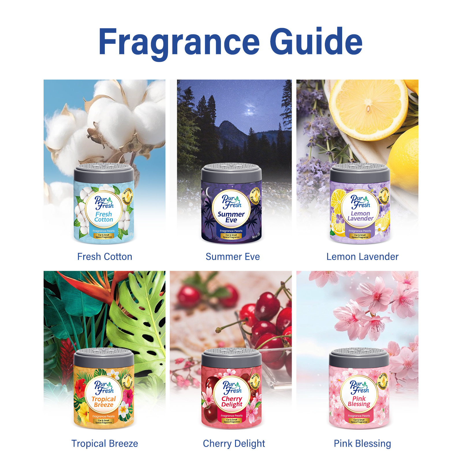 PurFresh 185g Scented Beads|Natural Essential Oil | Long-Lasting Solid ...