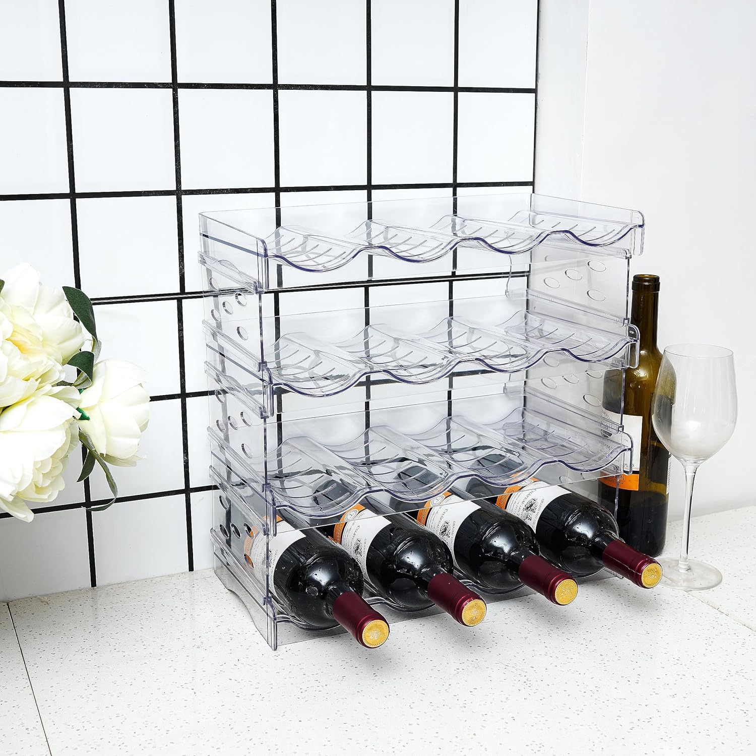 Specool Stackable Multi-layer Wine Rack Beverage Water Bottle Storage ...