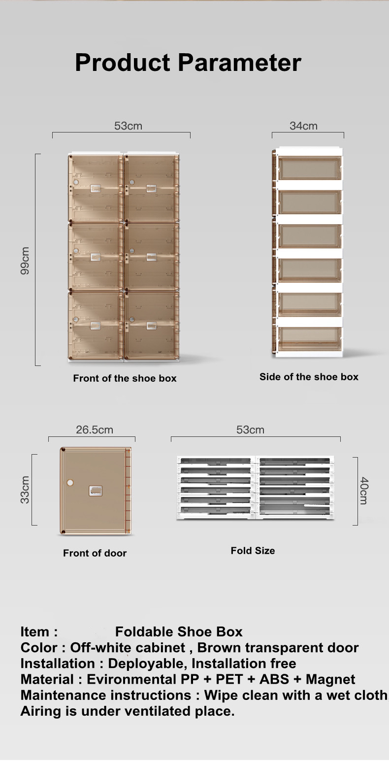 INBOX Stackable Shoes Box/Sneaker Box / Storage Collapsible Container ...