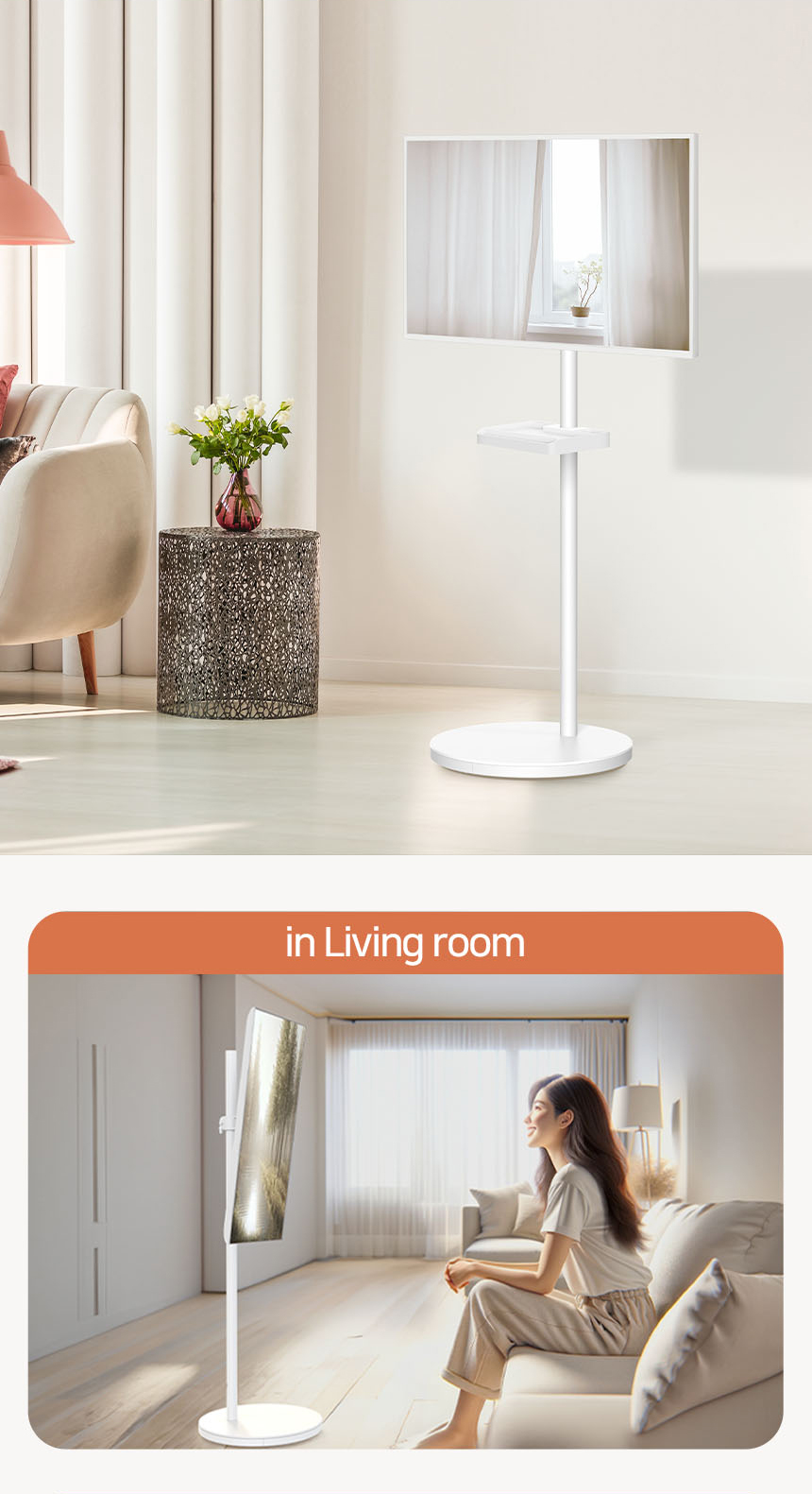 EDGEWALL Moving stand MC-100 for Smart TV Monitor with wheels upto ...
