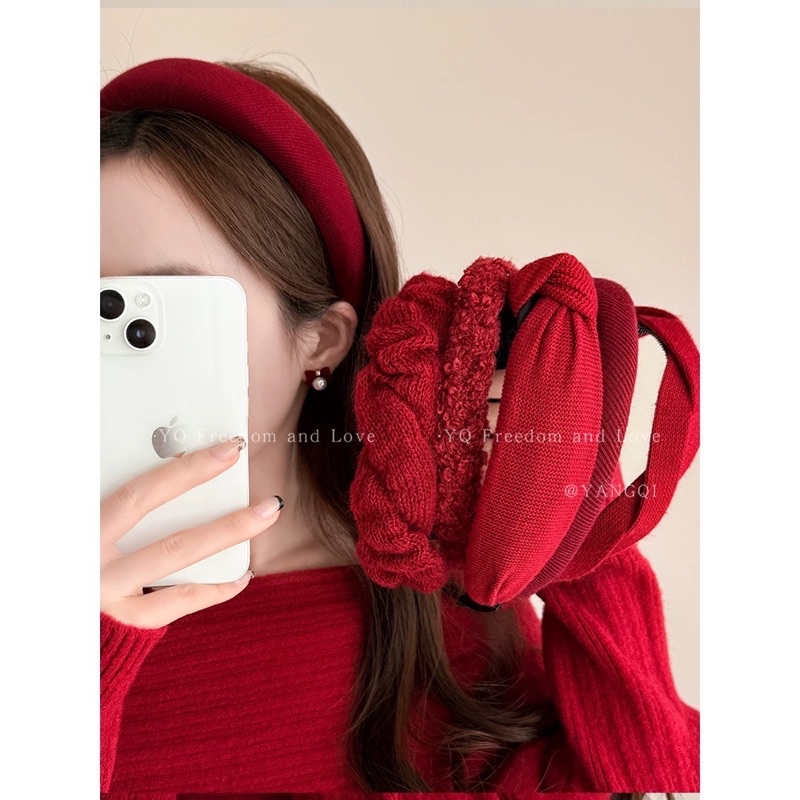 Red Colour Headband Cekak Rambut Merah Putih Head Band CNY Hair ...