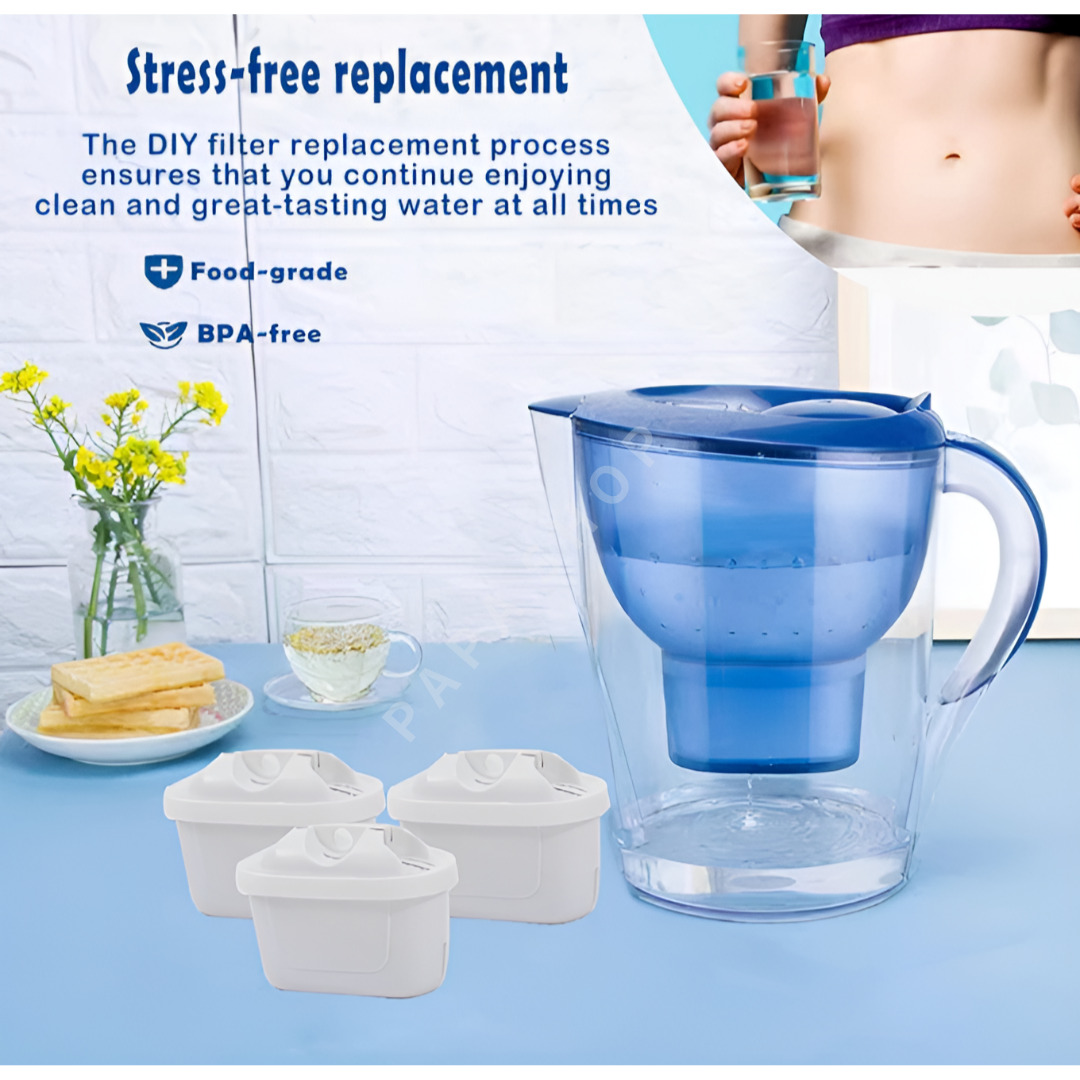 Maxxo+ Set 6 Cartucce Filtro Acqua Compatibili Brita Maxtra+ – Certificazione TÜV SÜD, Senza BPA, Carbone Di Cocco