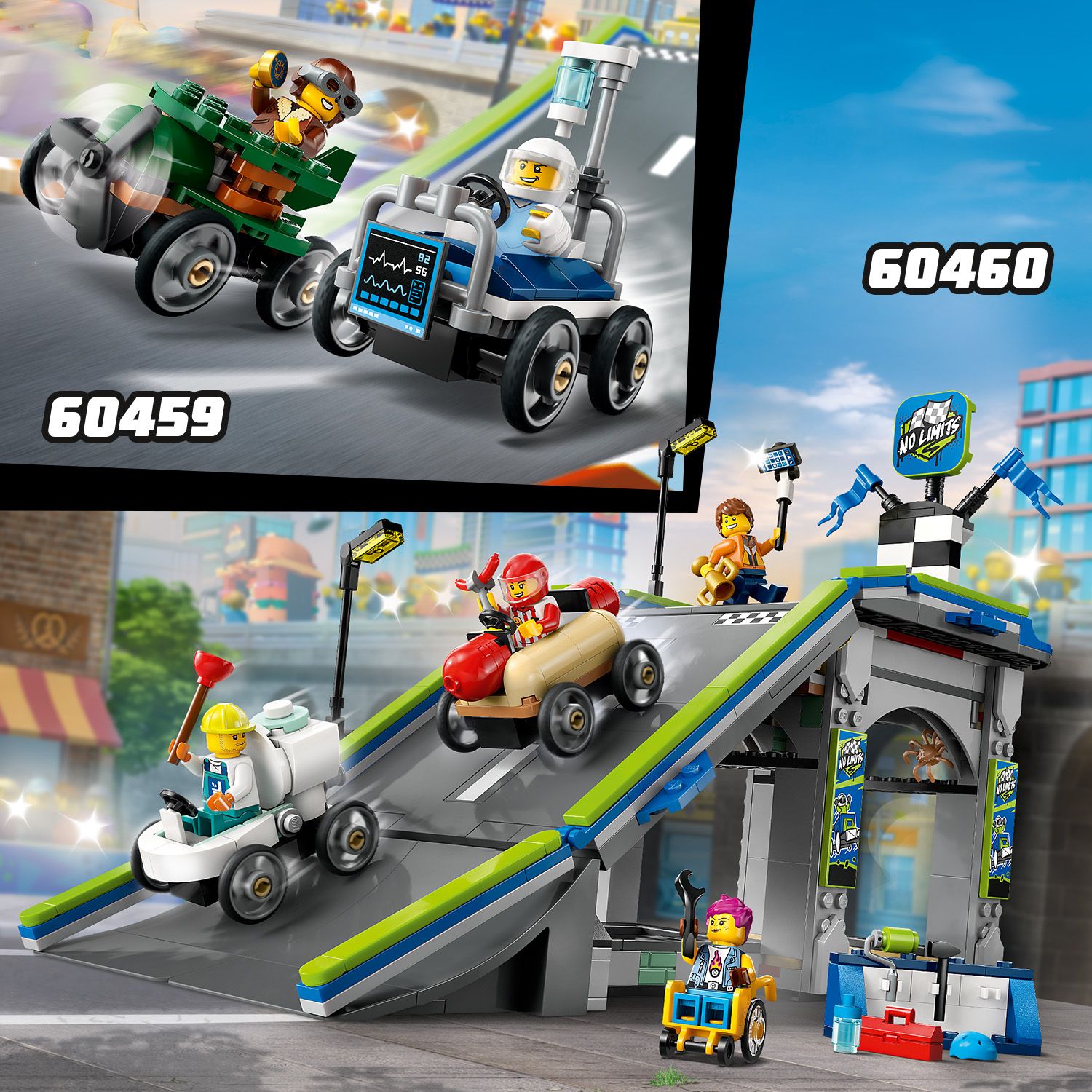 LEGO City 60458 Pizza vs. Fire Truck Race Car Pack (70 Pieces) | Shopee ...