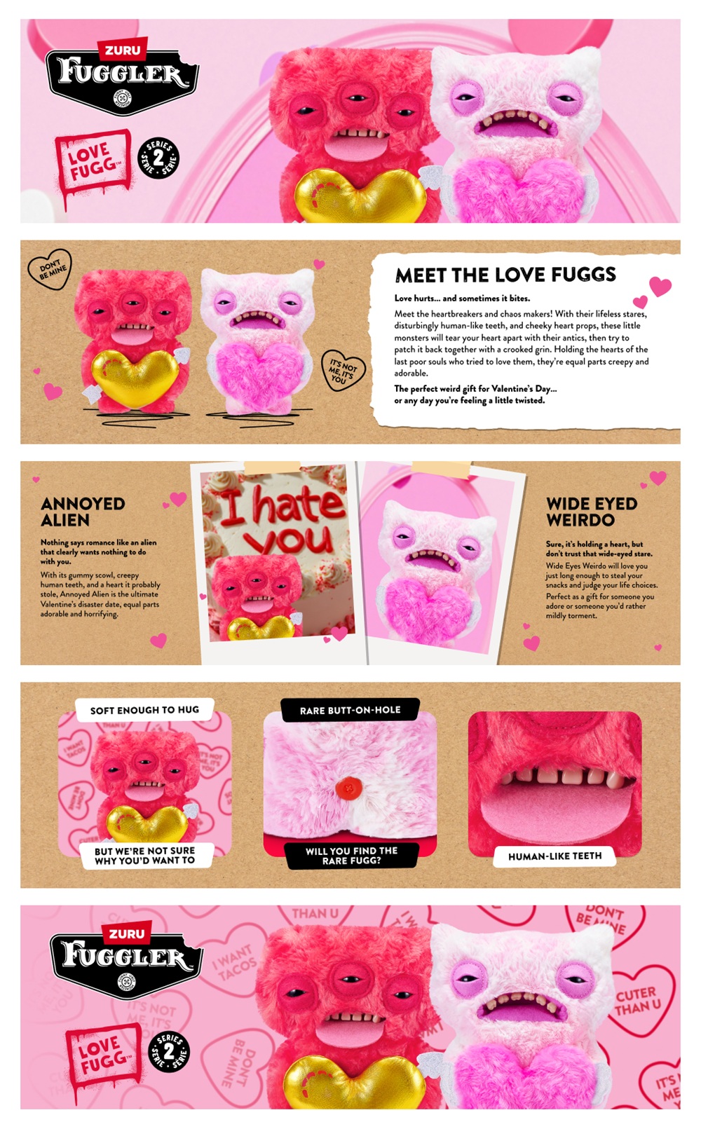 (NEW) Fuggler Ugly Monster Love Fugg Series 2 Plush 9'' Collectable Toy ...