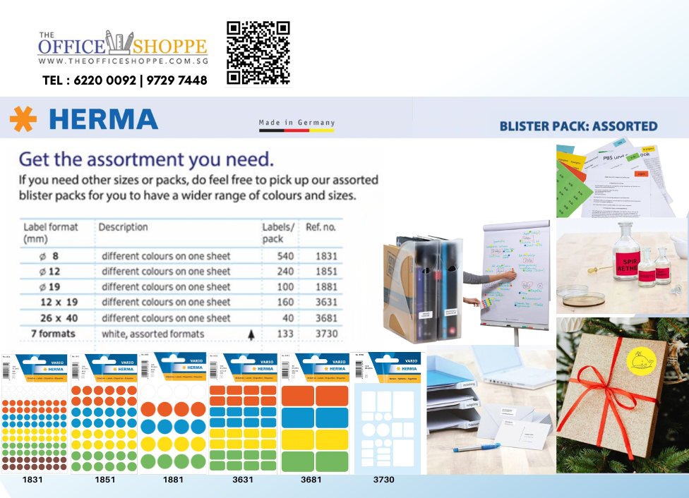 The Office Shoppe - Herma Multi-purpose Labels 7 Assorted Formats White ...
