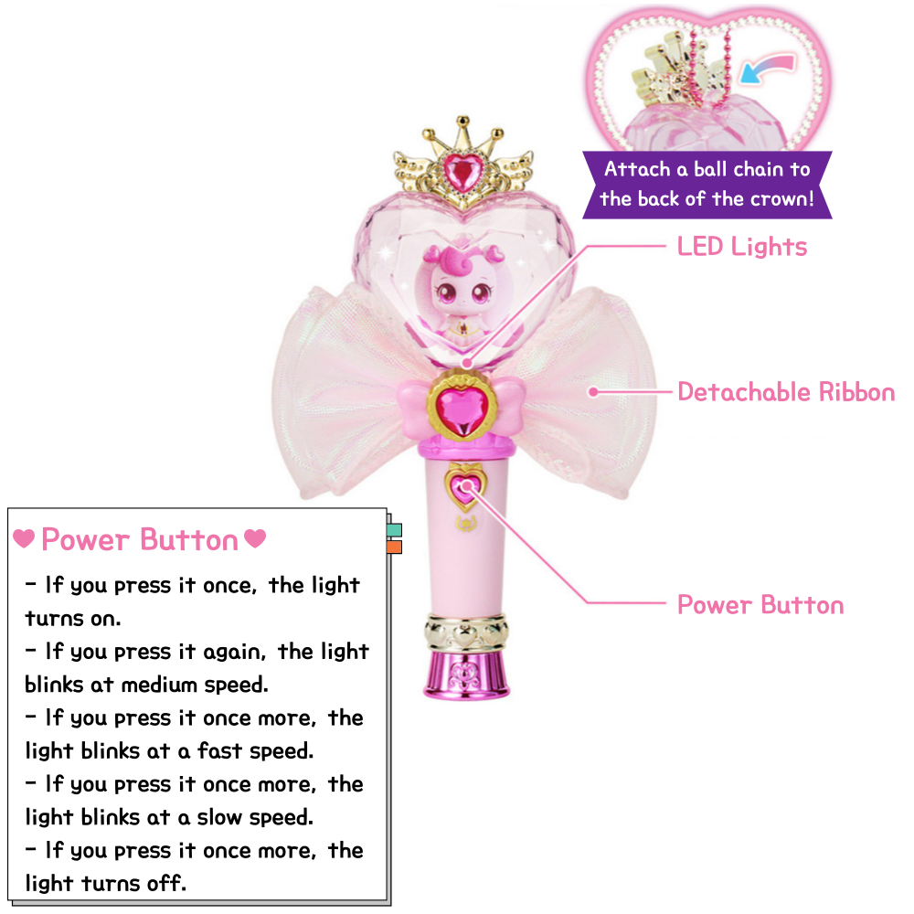 Season 6 Princess Catch Teenieping Keychain Light-up Magic Wand Stick ...