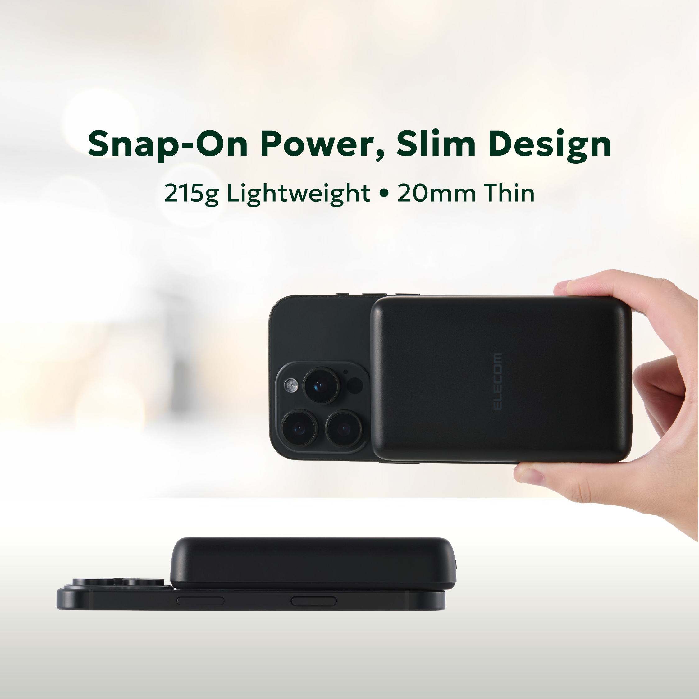 (3C Certified) Elecom DE-B05 Qi2.0 15W 10000mah Magnetic Power Bank ...