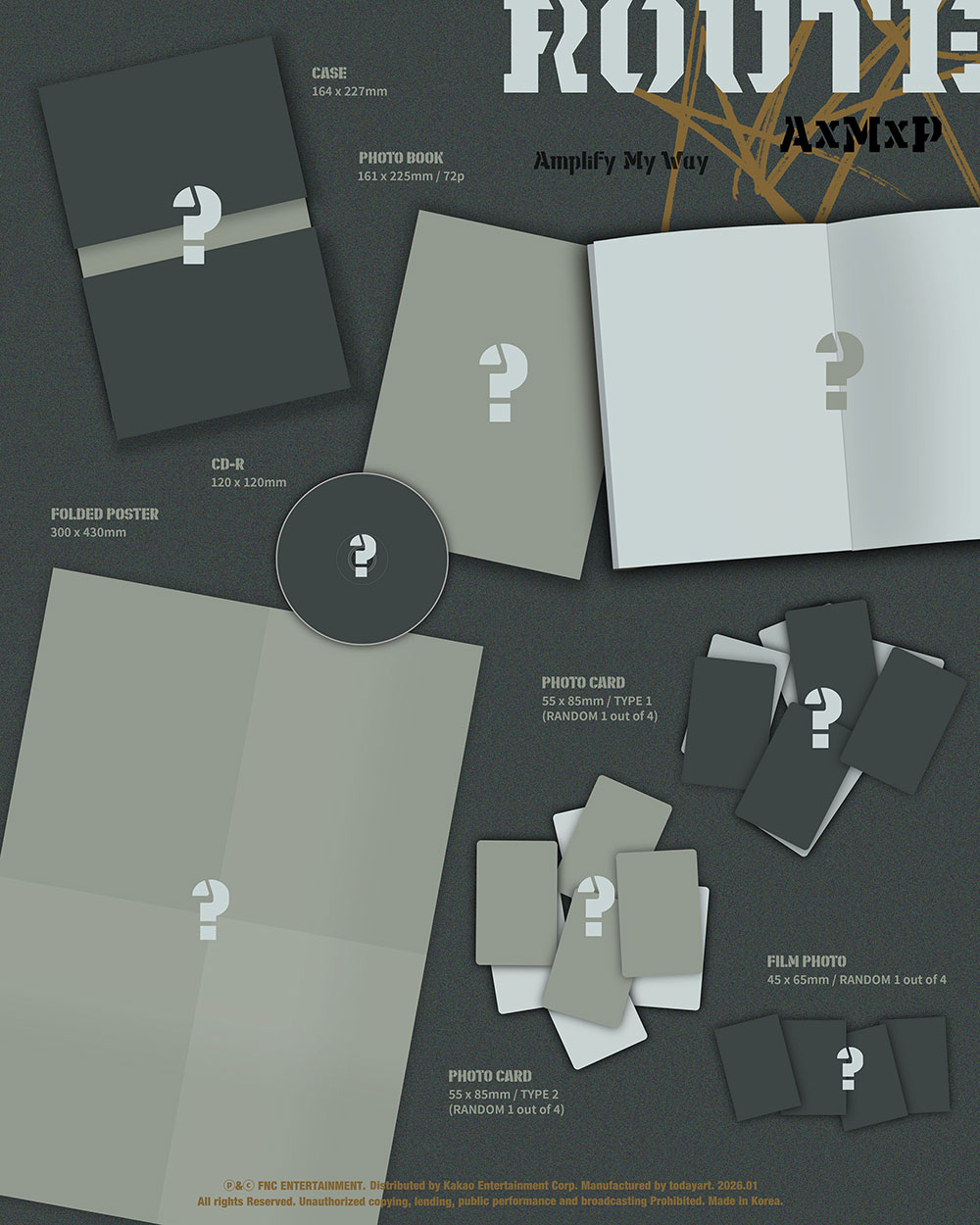 [POB] (ROUTE ver.) AxMxP [Amplify My Way] 1st Mini Album (22nd Jan.2026 ...