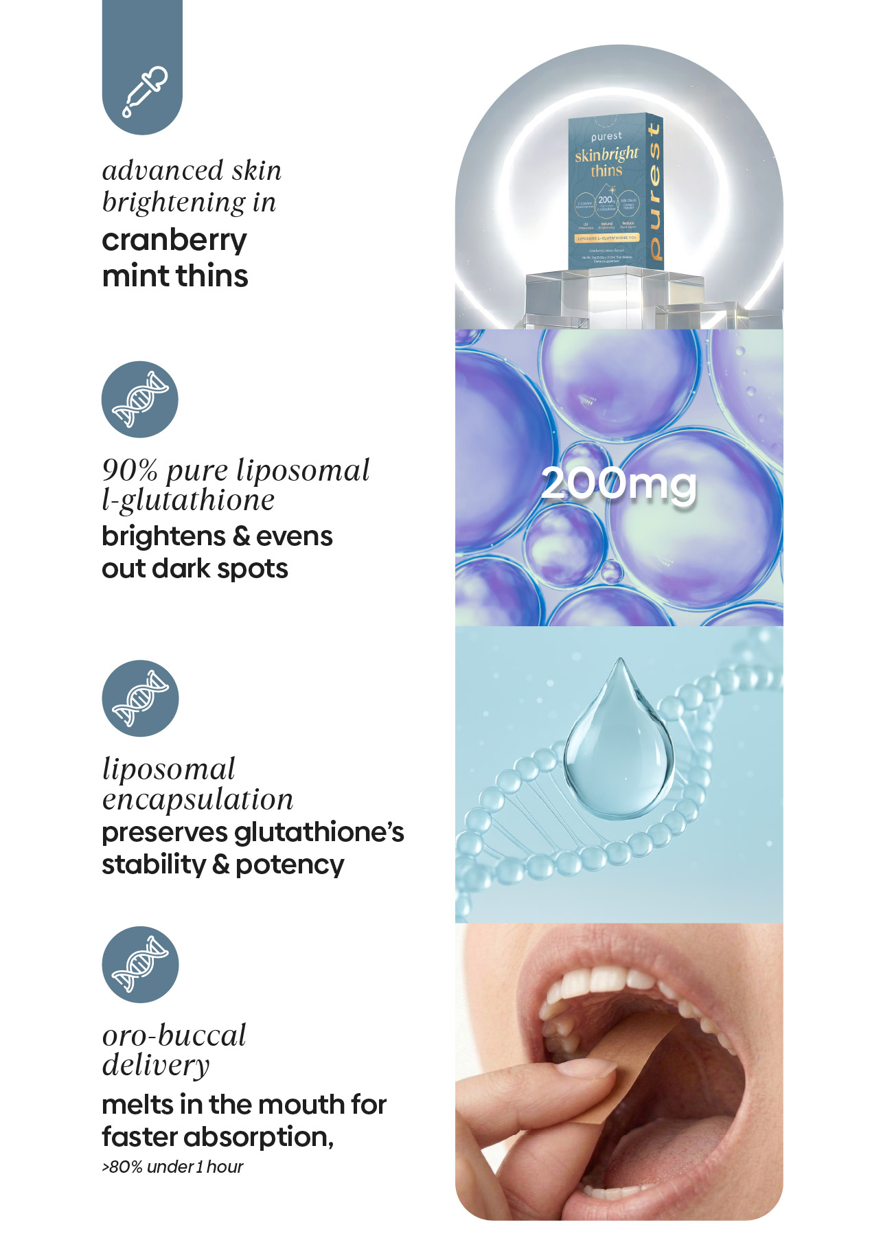 [NEW] Purest Co SkinBright Thins 200mg Glutathione Whitening Supplement ...
