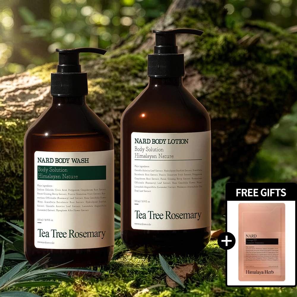 [NARD] Bundle of 2 / Teatree Rosemary Body Wash + Body Lotion 500ml ...