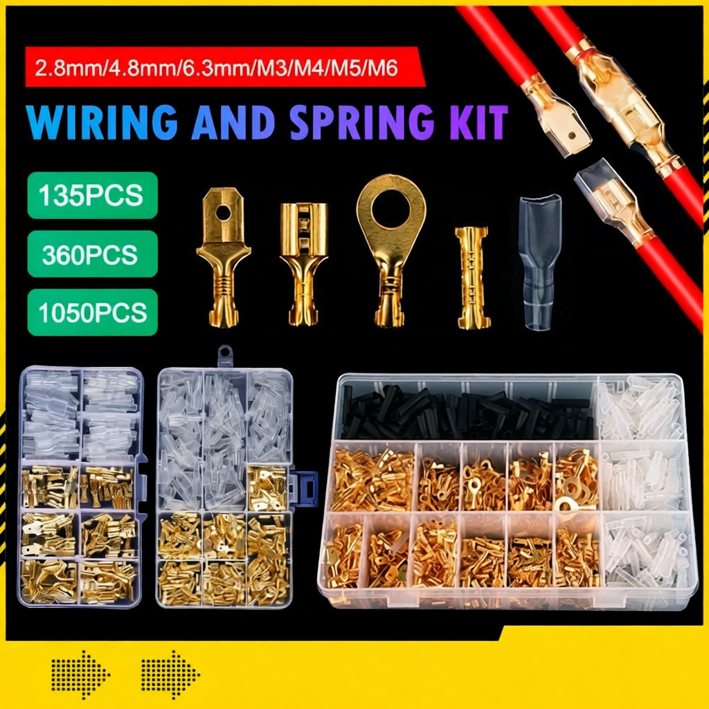 135/360/1050 PCS 2.8/4.8/6.3mm Crimp Terminals Insulated Seal ...