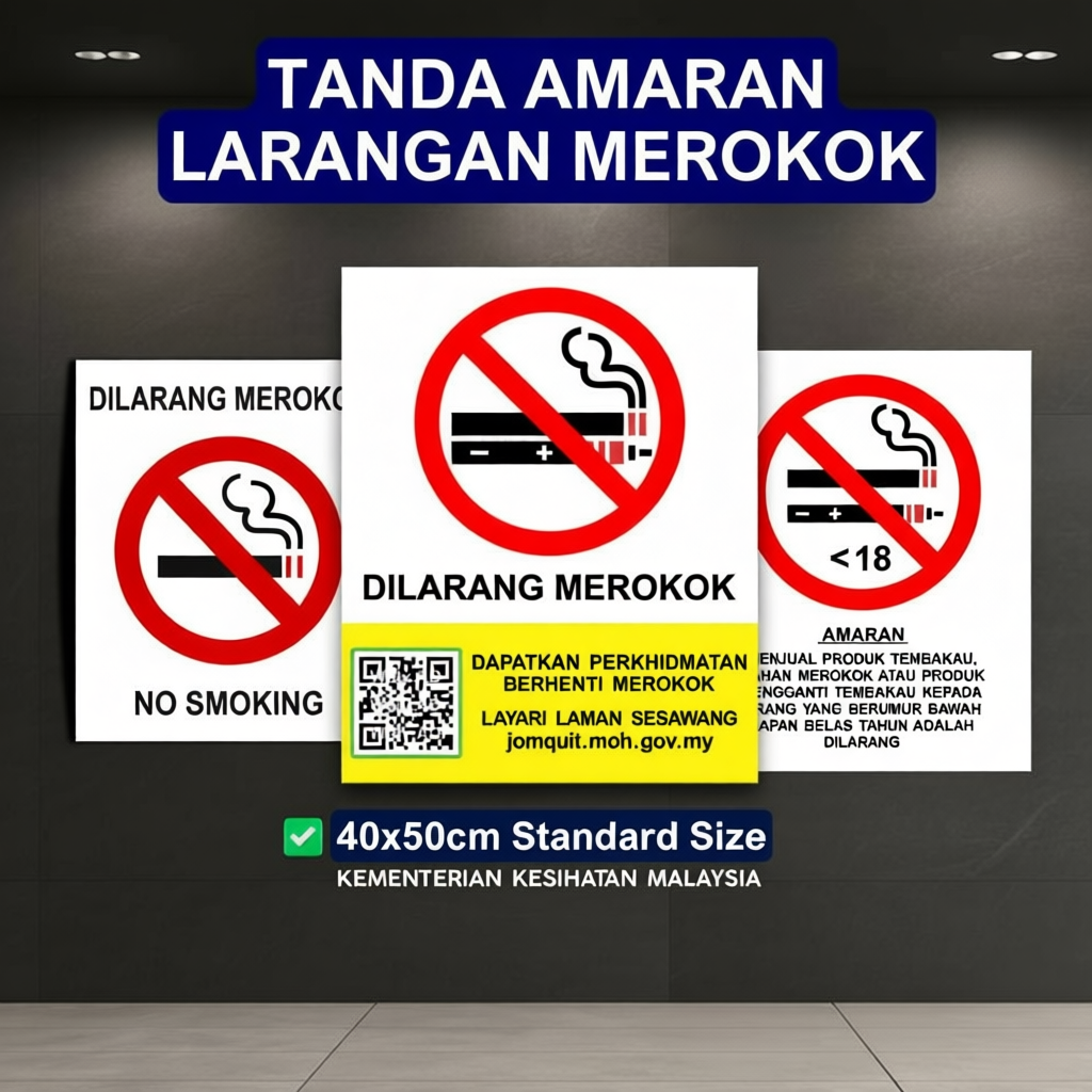 [Latest] No Smoking Sign /Dilarang Merokok Papan Tanda No Vaping ...