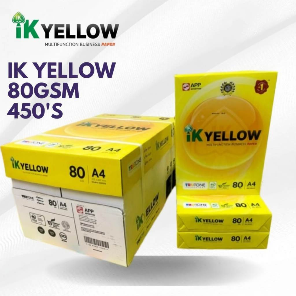 IK YELLOW A4 Paper 70GSM/80GSM 450's /Kertas Fotostat / Kertas Putih ...
