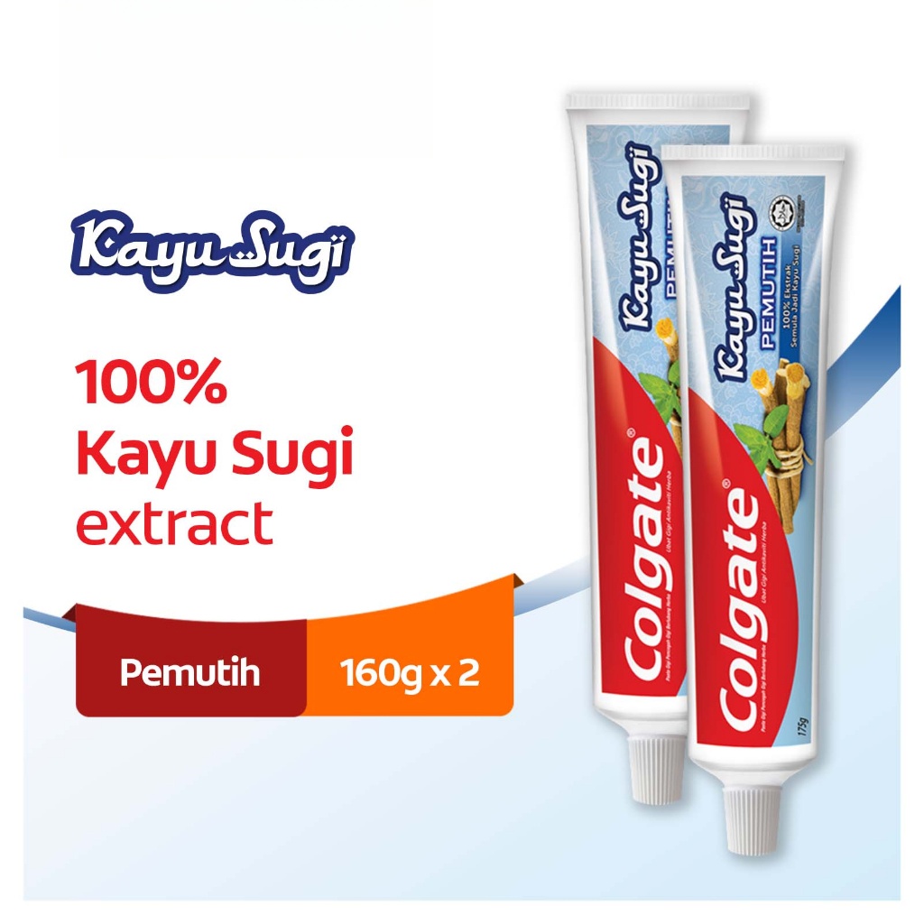 Colgate Kayu Sugi Whitening Toothpaste Value Pack (160g x 2) | Shopee ...
