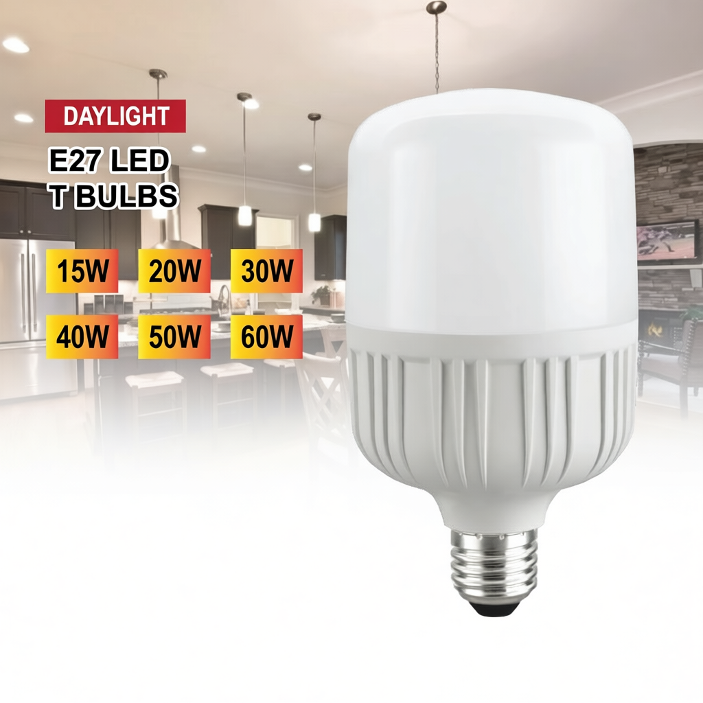T-Bulbs 15W-60W E27 LED Light Bulb 6500K Natural White Daylight ...