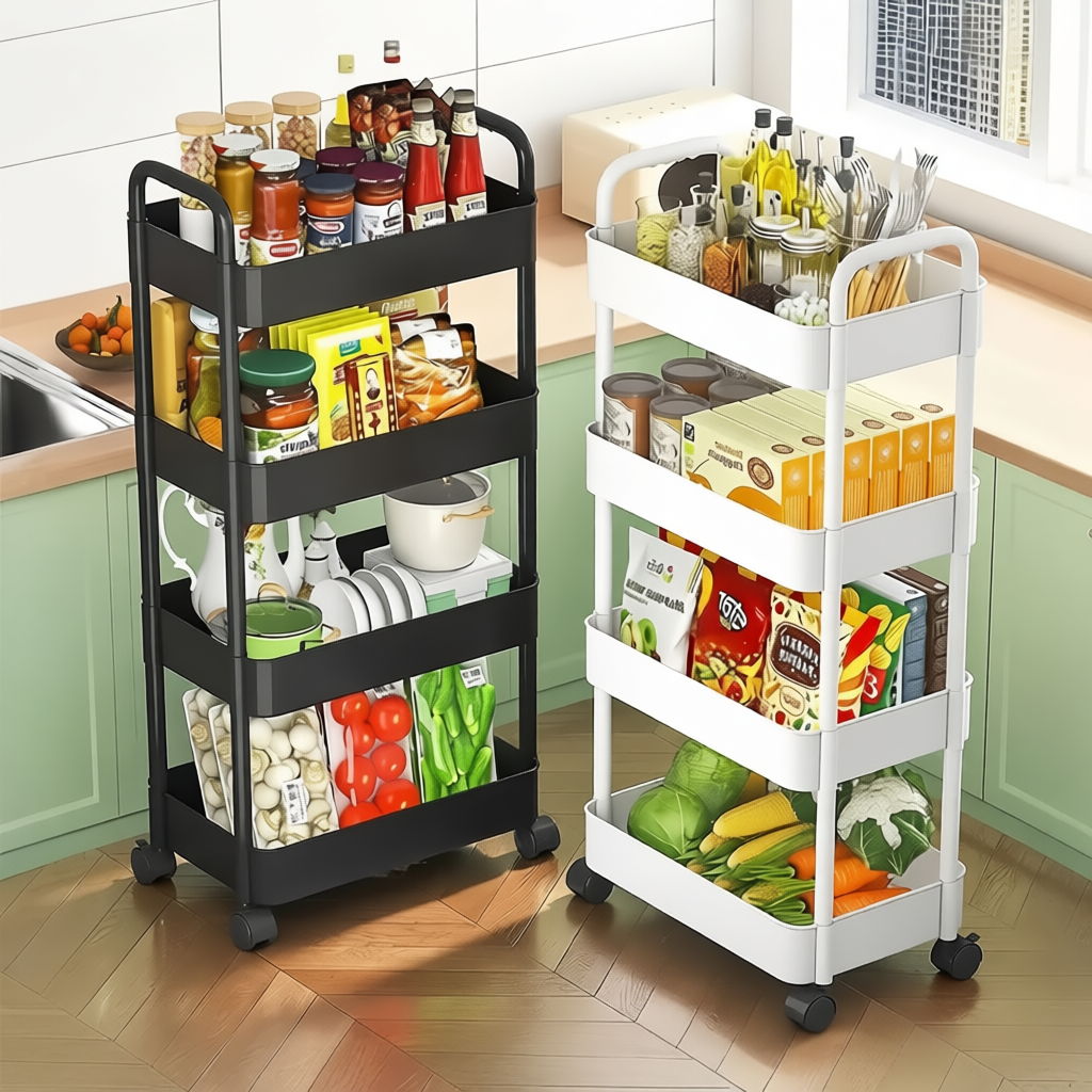 3/4/5 Layer Multifunction Storage Trolley Rack Kitchen Rack Rack Book ...