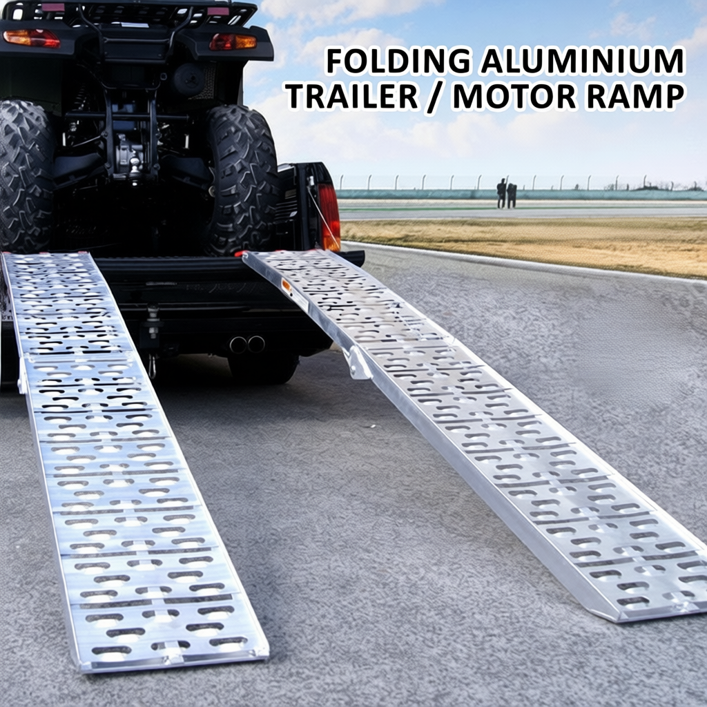 Aluminum Folding Ramp Ladder – Heavy Duty for Motorcycle, Bike, ATV ...