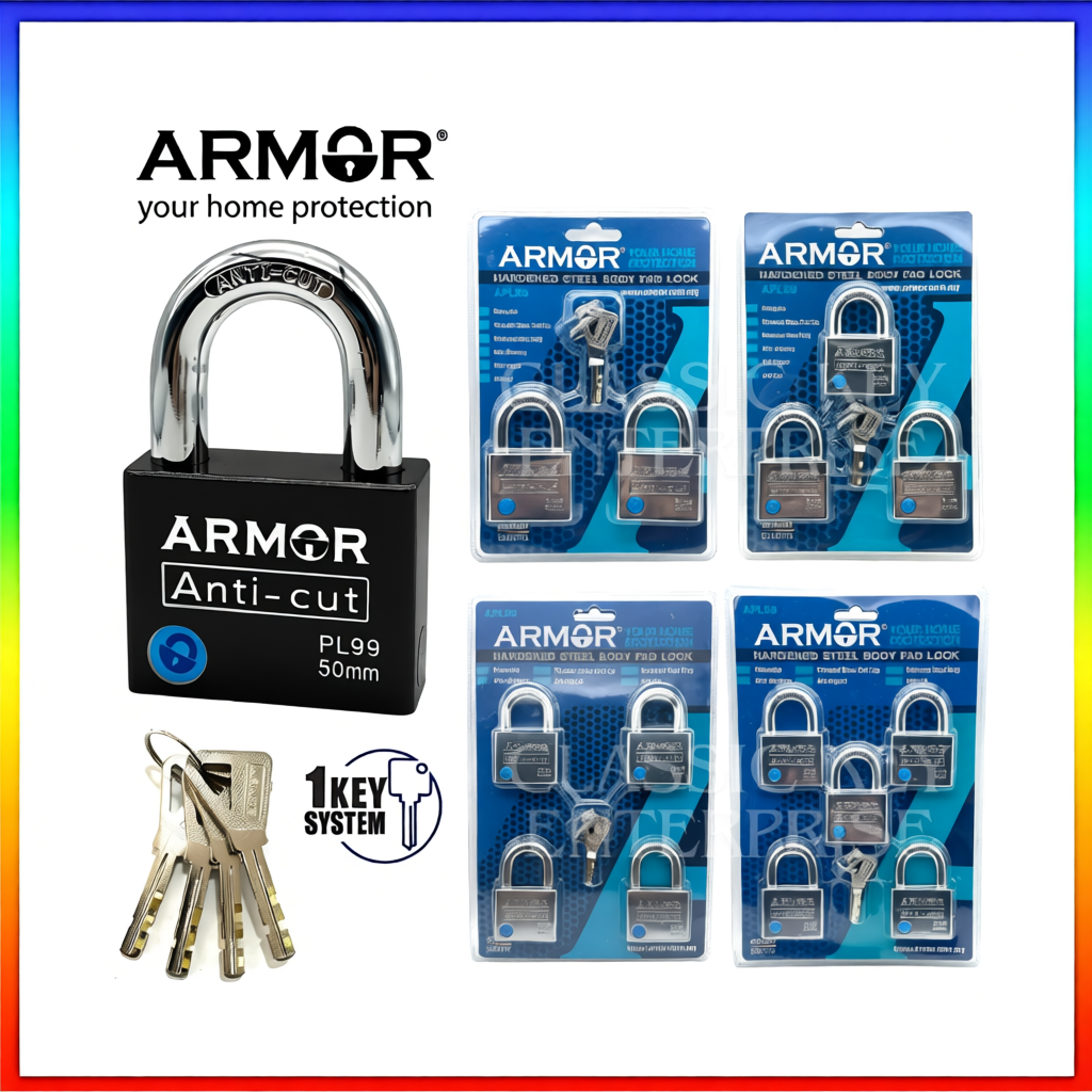 Armor pad lock kunci grill besi pintu APL-99 Anti Cut Key alike System ...