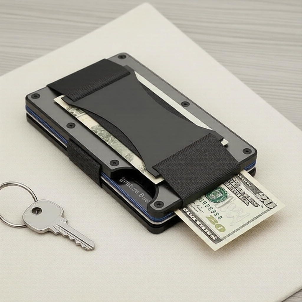 Minimalist Carbon Fiber RFID Pop Up Card Holder Luxury Metal Slim ...