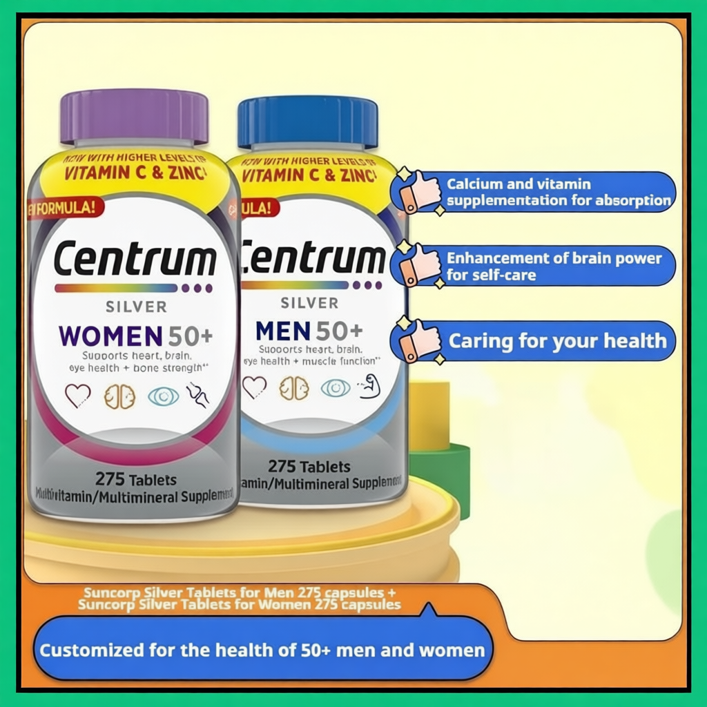 Centrum Silver 50+ Multivitamin 275 Tablets - For Men & Women, Heart ...