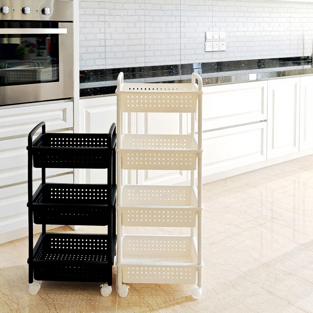 Trolley Storage Rack / Basket Trolley with wheels/ Kitchen Trolley ...