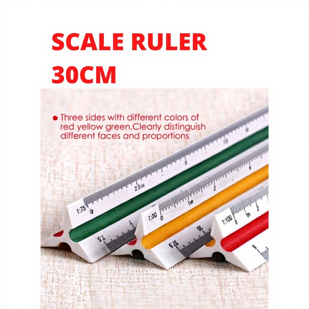[ SCALE RULER ] Triangle Scale Architect Engineer Technical Ruler 12 ...