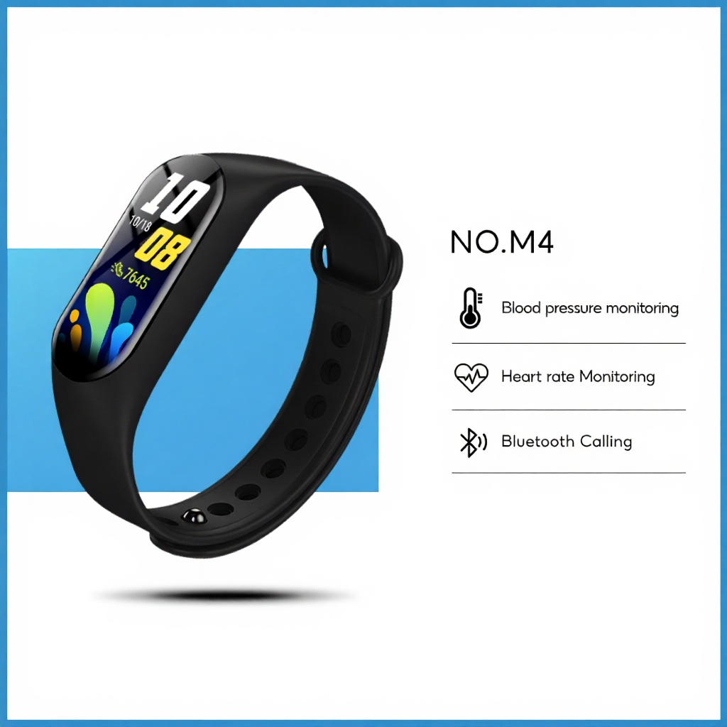 【Malaysia Stock】M4 Smart Bracelet Sport Fitness Tracker Pedometer Heart Rate Blood Pressure Bluetooth Smartband IOS Android