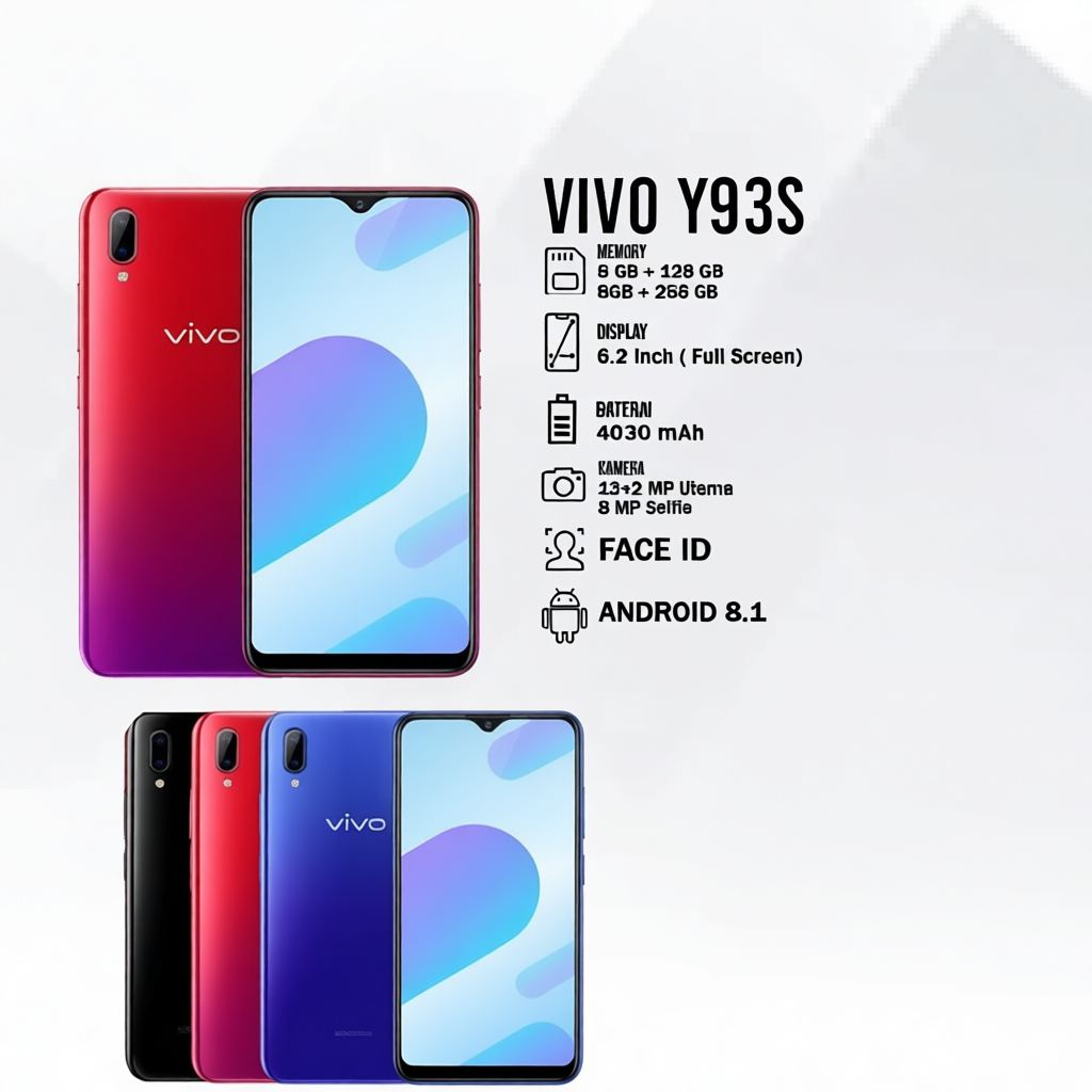 Telefon Pintar VIVO Y93 Murah 8GB/256GB RAM Skrin 6.2 Inci Telefon ...