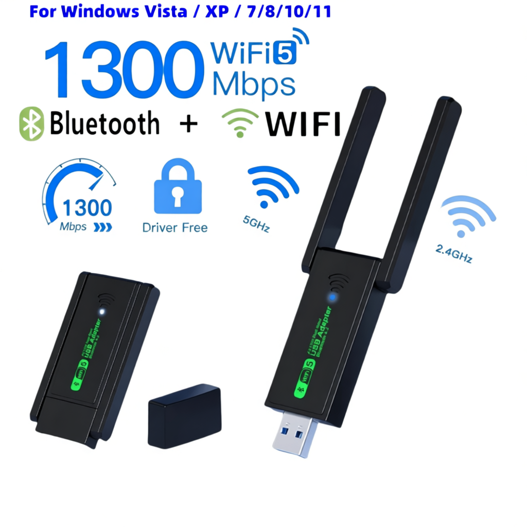 (Local Shipment) 1300Mbps USB3.0 WiFi5 Adapter with External Antenna ...