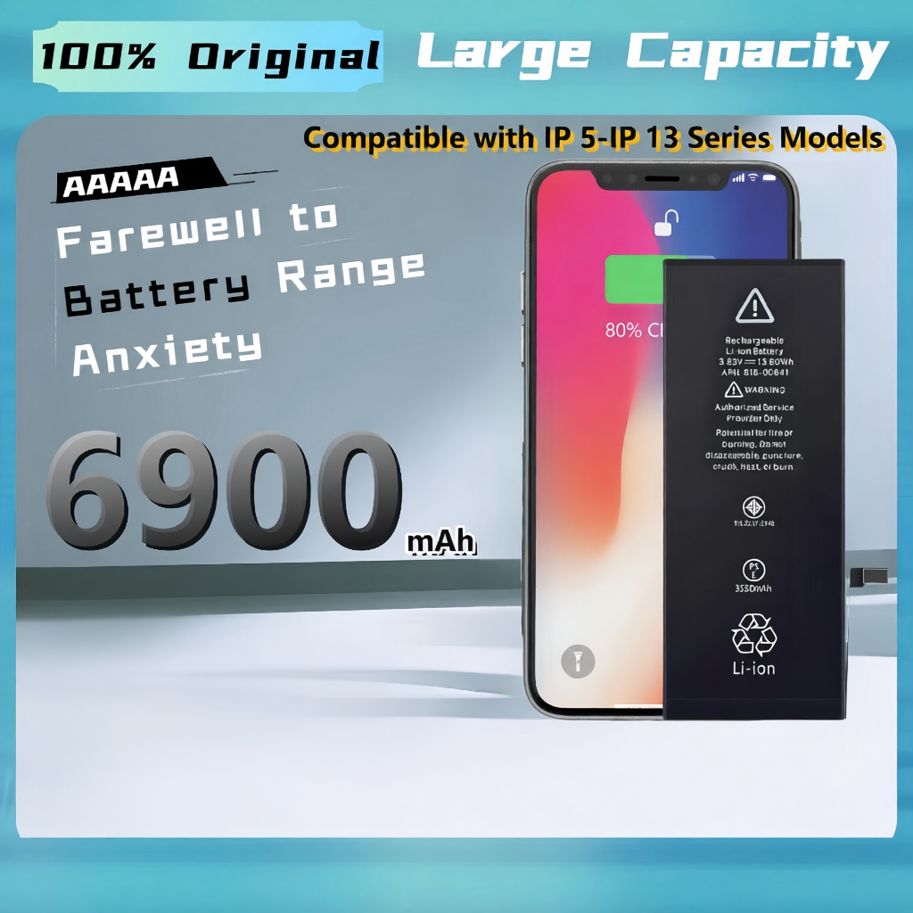 High Capacity Battery For Phone5 6 S 7 8 Plus SE X Xr Xs Max 11 12 13 ...