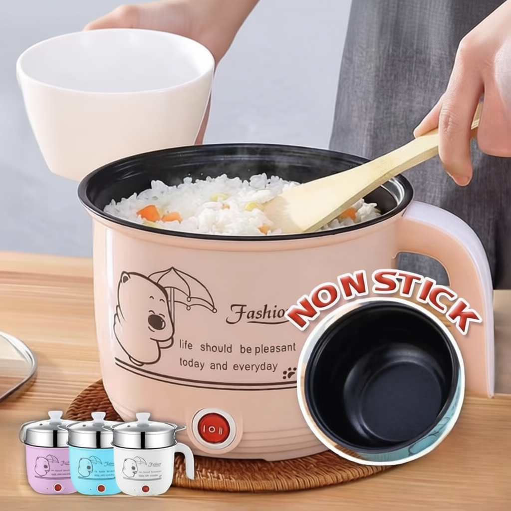 Electric Frying Pan & Portable Mini Rice Cooker - Multicooker Steamer ...